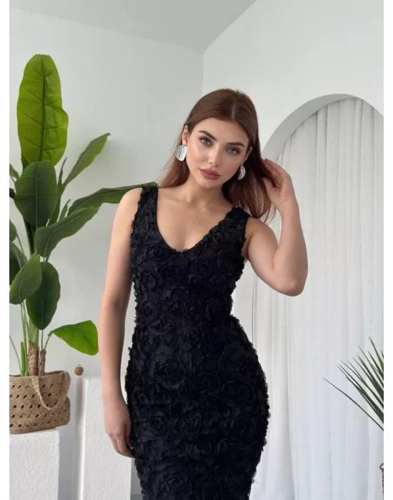 Kren Gül Detaylı Elbise