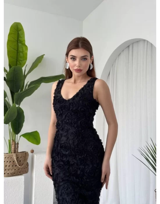 Kren Gül Detaylı Elbise