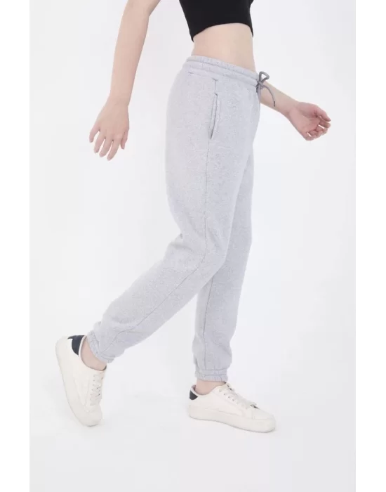 Lastikli Baskılı Eşofman Pantolon - Gri