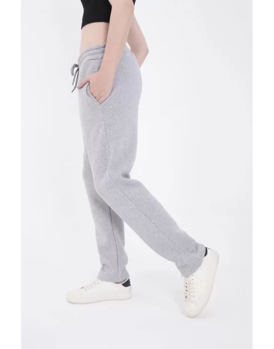 Lastikli Baskılı Eşofman Pantolon - Gri