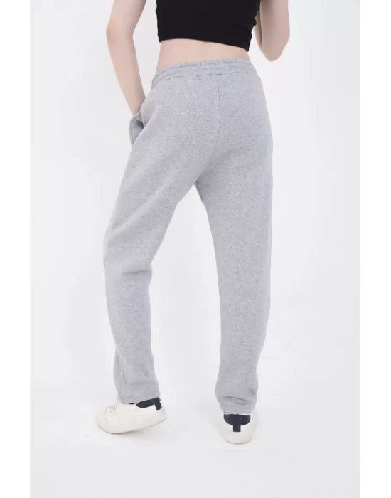 Lastikli Baskılı Eşofman Pantolon - Gri