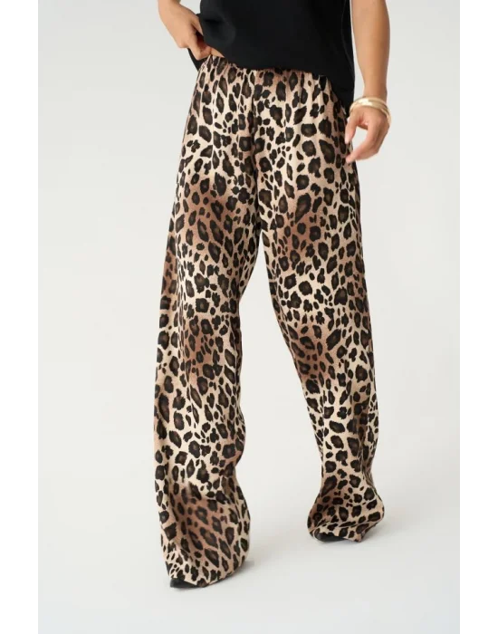 Lastikli Pantolon - Leopar