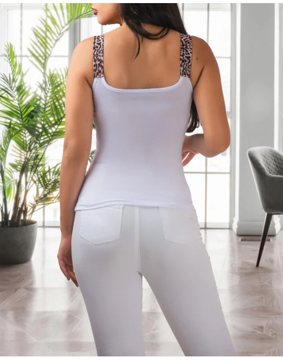 Leopar Baskılı, Leopar Askılı Viskon Bluz