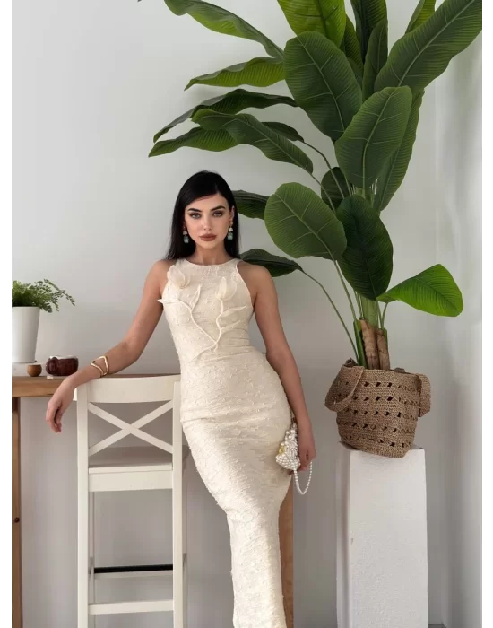 Lers Çiçek Detaylı Elbise