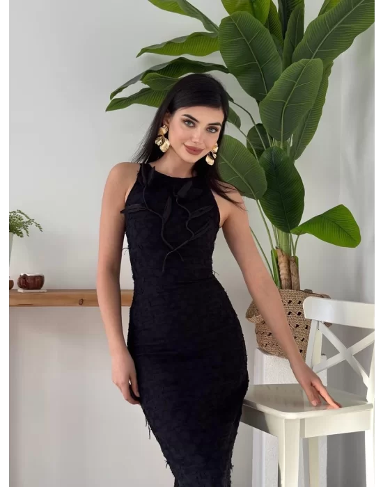 Lers Çiçek Detaylı Elbise