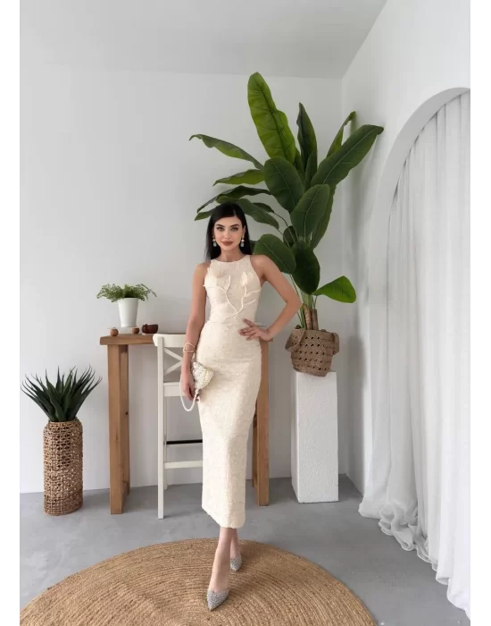 Lers Çiçek Detaylı Elbise