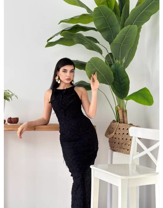 Lers Çiçek Detaylı Elbise