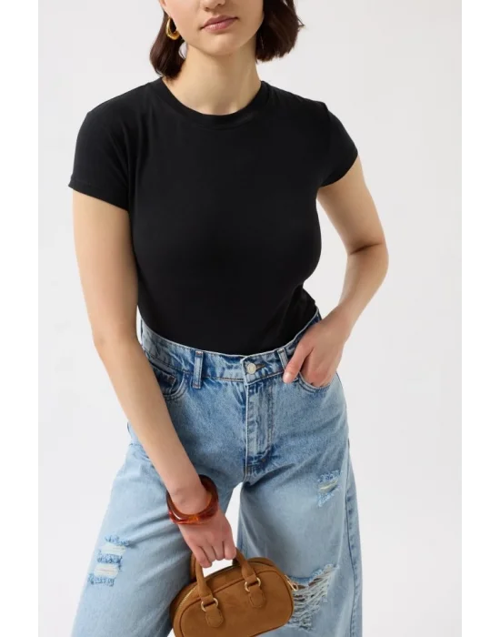 Likralı Basic T-Shirt
