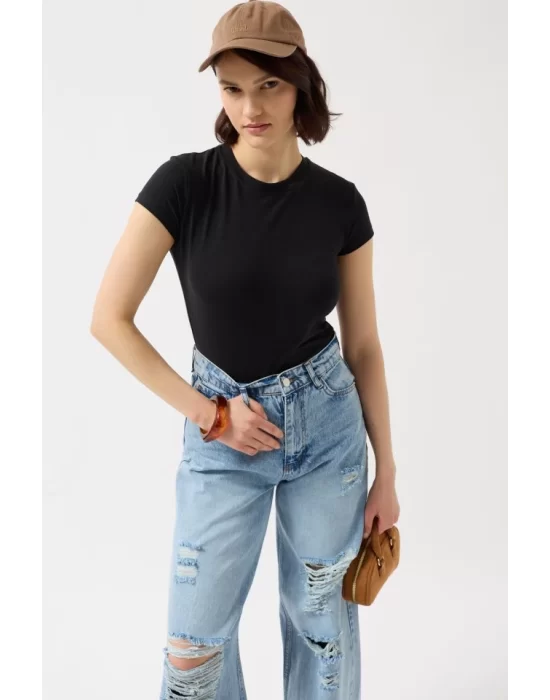 Likralı Basic T-Shirt