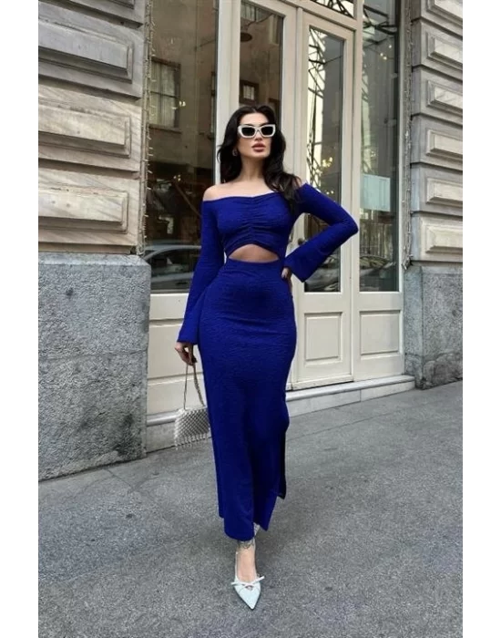 Lita Cut Out Büzgülü Elbise 2715-8