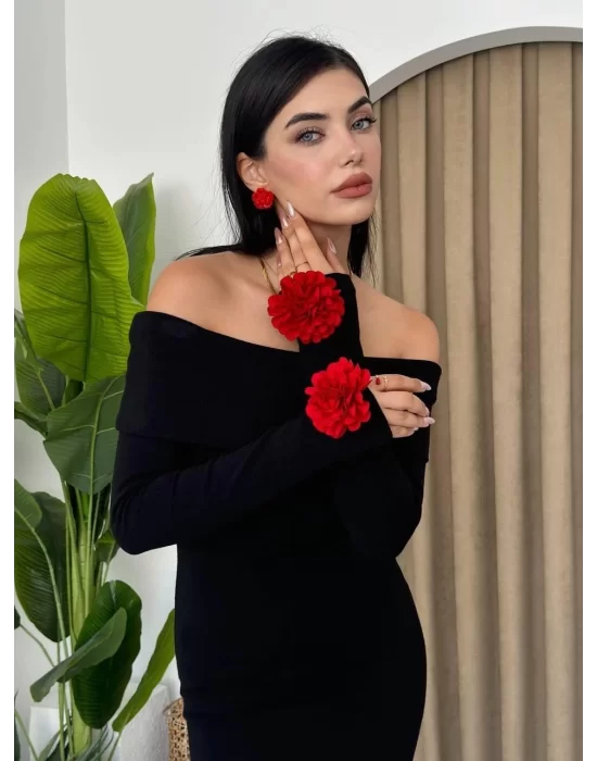 Livora Gül Detay Elbise