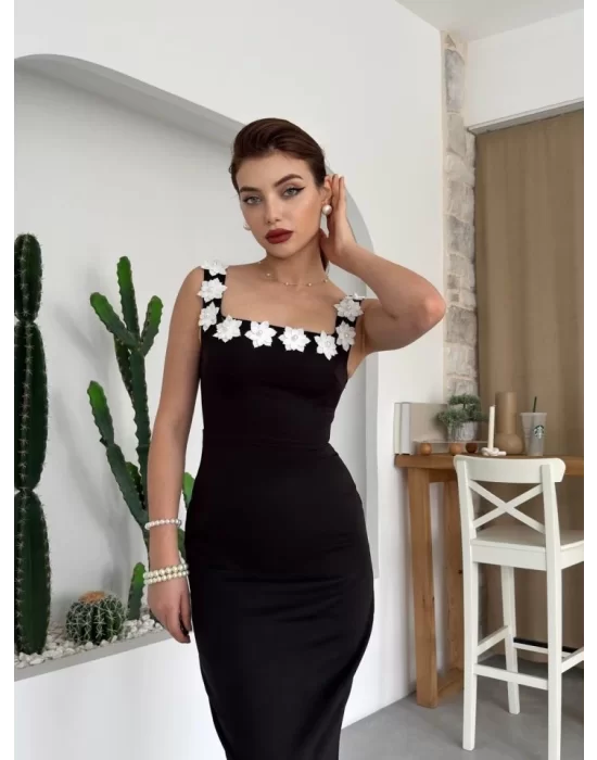 Mıng Çiçek Detaylı Elbise