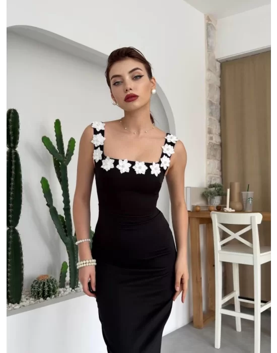 Mıng Çiçek Detaylı Elbise