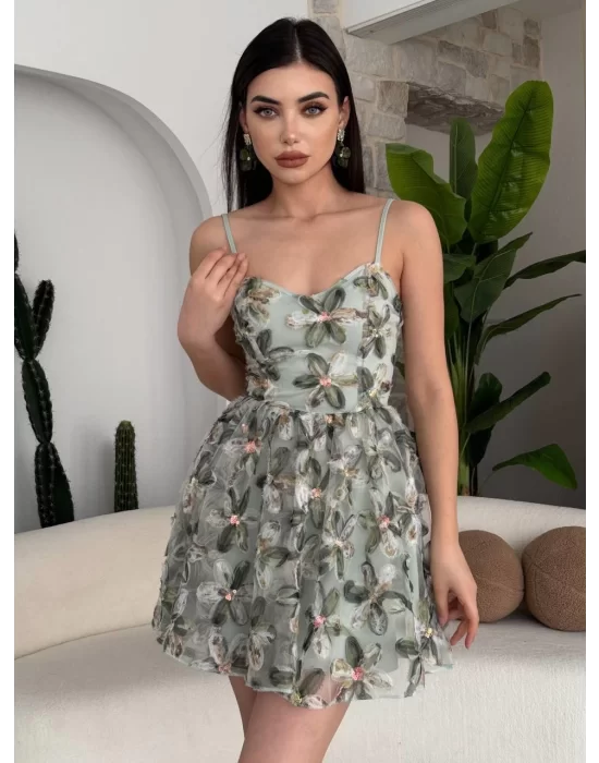 Moca İp Askılı Elbise