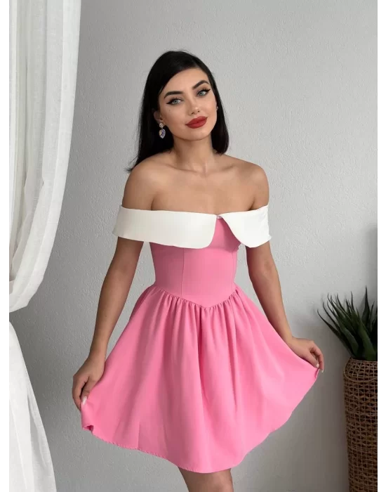 Nalia Beyaz Yakalı Elbise