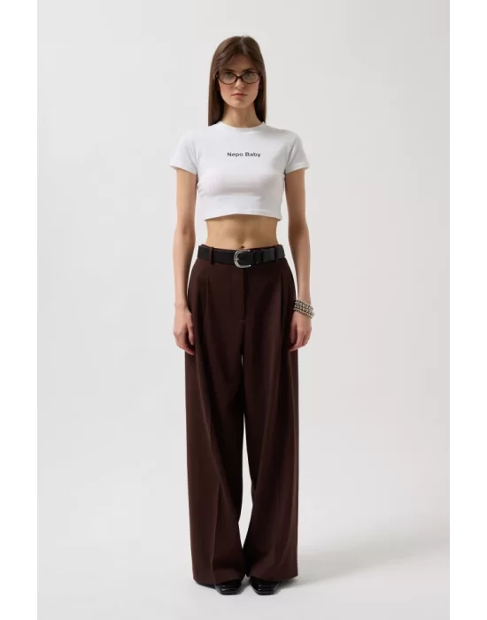 Nepo Baskılı Crop T-Shirt