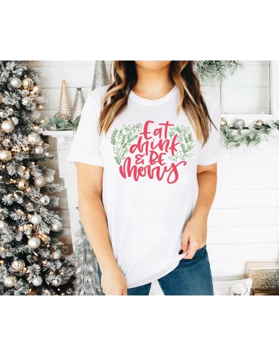 Noel İçin Özel Tasarım T-shirt - Beyaz