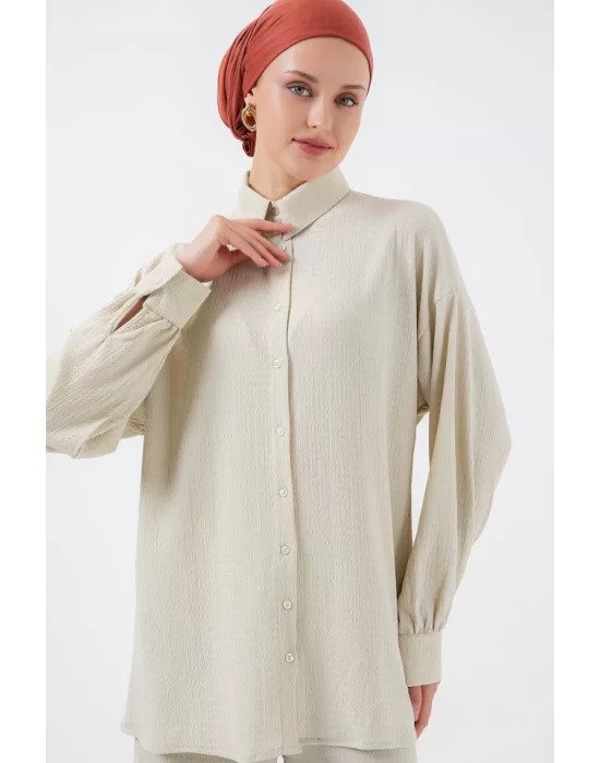 Örme Tesettür Alt Üst Takım 6711 - Taş