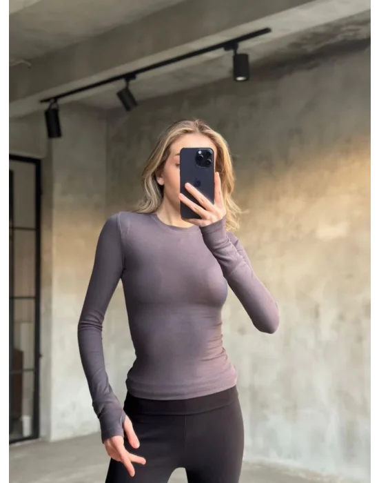Parmak Geçmeli Buzi Body - Gri