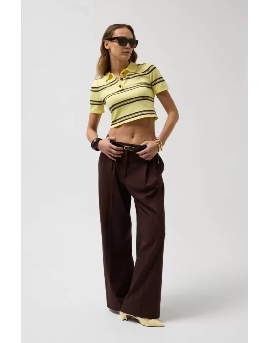 Polo Yaka Crop T-Shirt