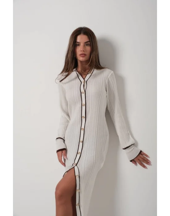 Polo Yaka Düğmeli Elbise
