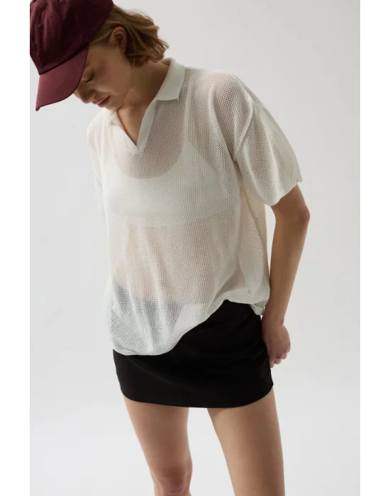 Polo Yaka TransparanT-Shirt