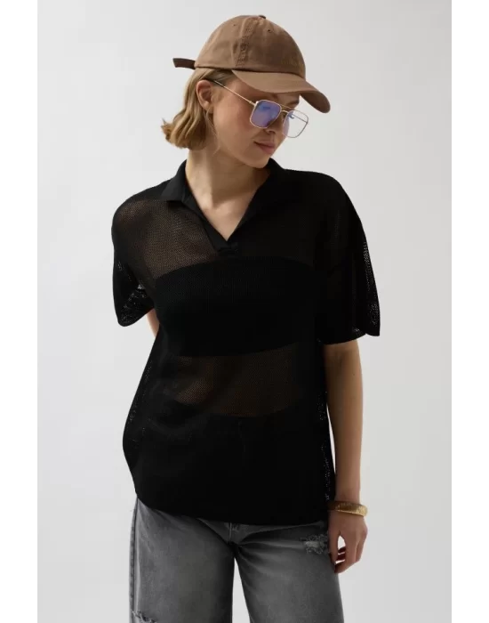 Polo Yaka TransparanT-Shirt