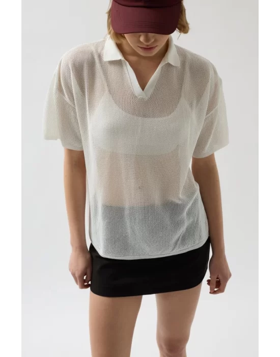 Polo Yaka TransparanT-Shirt