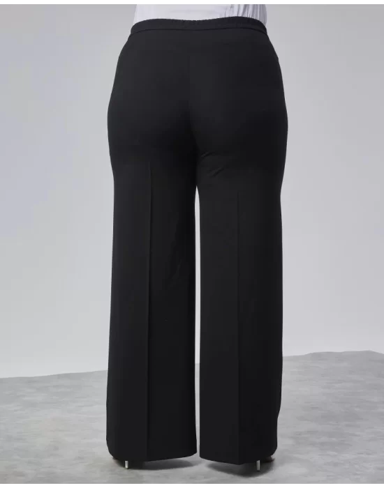Poly Viscose Full Lycra Beli̇ Lasti̇kli̇ Battal Pantolon