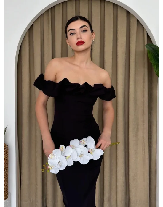Popi Madonna Yaka Kalem Elbise