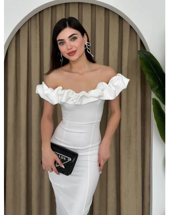 Popi Madonna Yaka Kalem Elbise