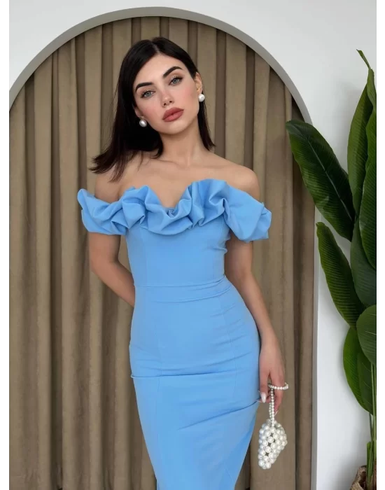 Popi Madonna Yaka Kalem Elbise
