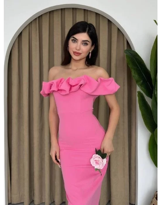 Popi Madonna Yaka Kalem Elbise