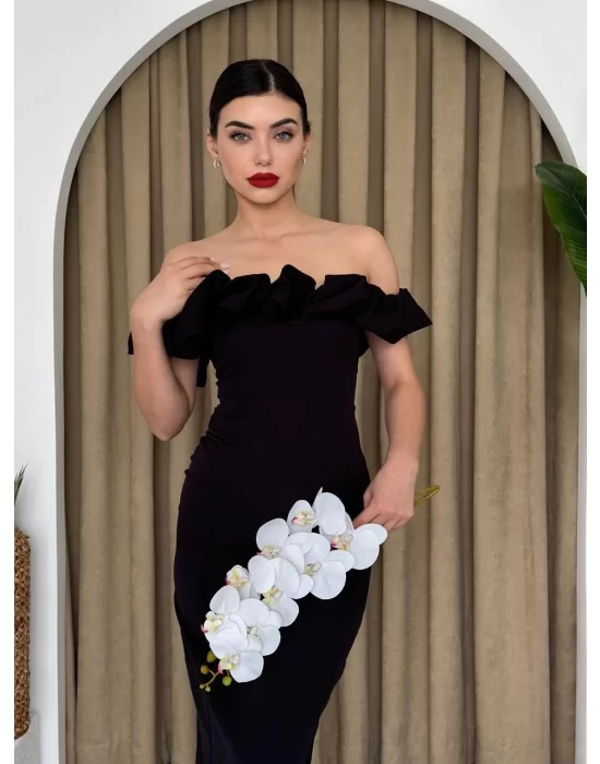 Popi Madonna Yaka Kalem Elbise