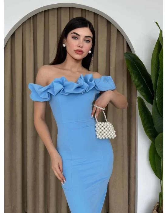 Popi Madonna Yaka Kalem Elbise