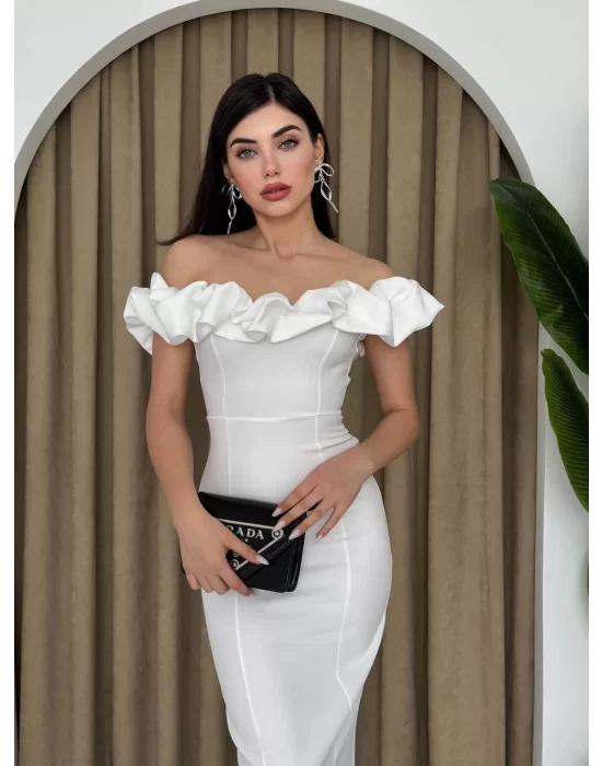 Popi Madonna Yaka Kalem Elbise