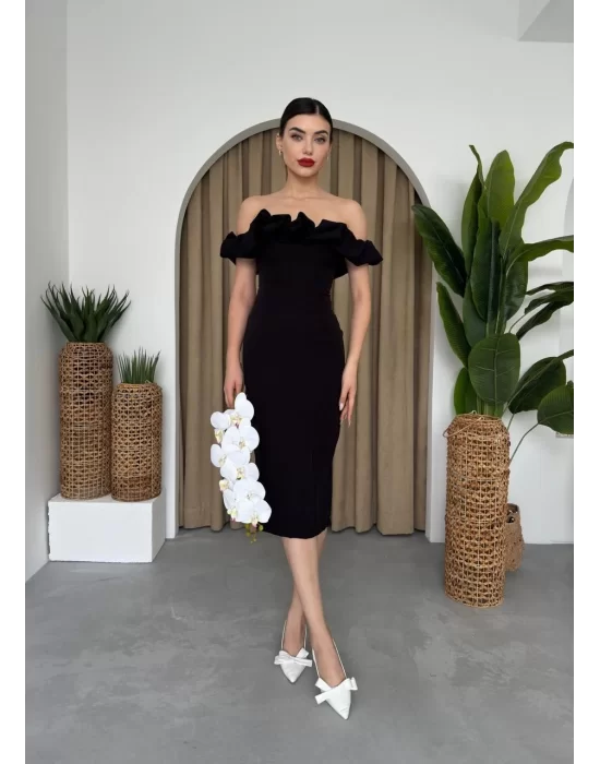 Popi Madonna Yaka Kalem Elbise