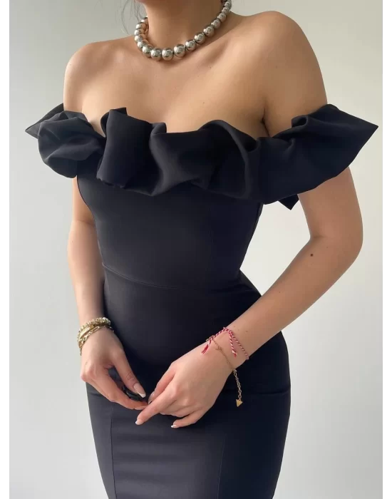 Popi Madonna Yaka Kalem Elbise