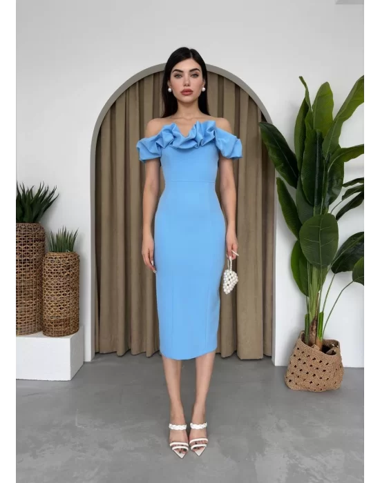 Popi Madonna Yaka Kalem Elbise