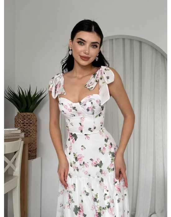 Poses Omuz Bağlamalı Elbise