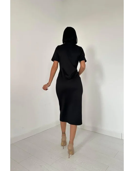 Siyah Balıkçı Yaka Elbise