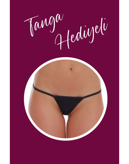 Siyah Kısa Tül Gecelik TM1227G