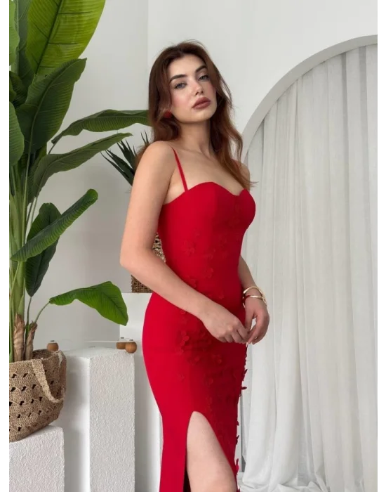 Stor Gül Detaylı Elbise