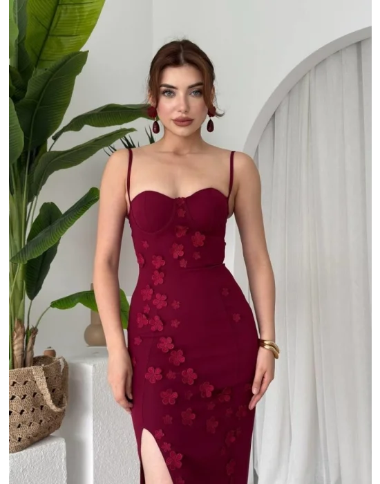 Stor Gül Detaylı Elbise