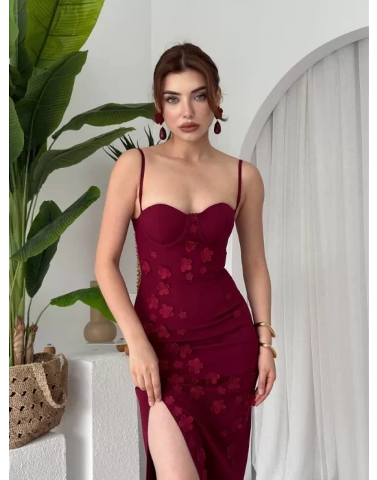 Stor Gül Detaylı Elbise