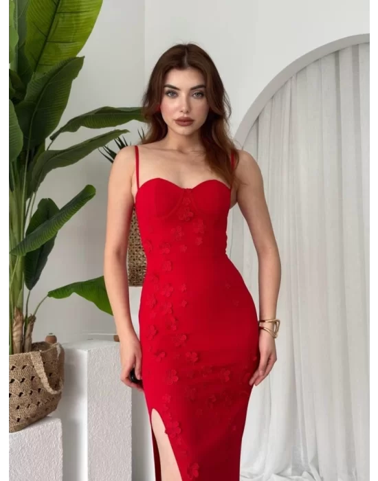 Stor Gül Detaylı Elbise