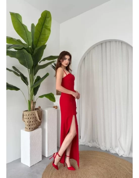Stor Gül Detaylı Elbise