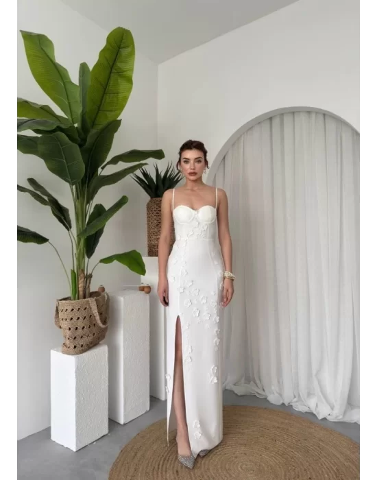 Stor Gül Detaylı Elbise
