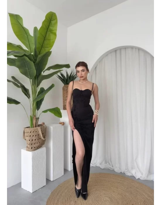 Stor Gül Detaylı Elbise
