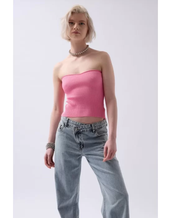 Straplez Dokulu Crop